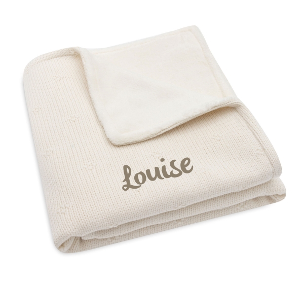 Jollein Wiegen Strickdecke mit Namen bestickt