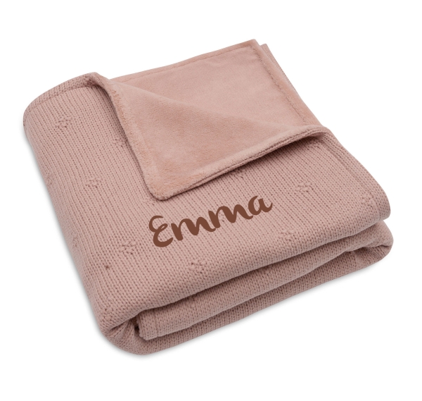 Jollein Wiegen Strickdecke mit Namen bestickt