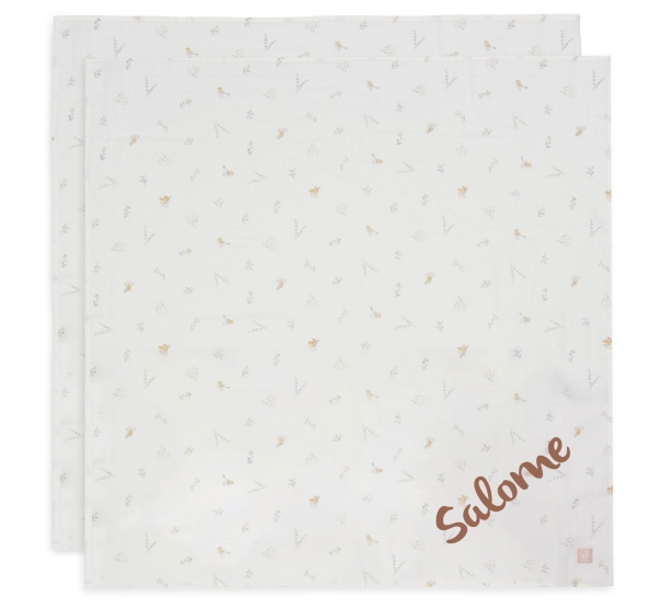Jollein 2er Set Mullwindeln 115x115cm Twinkling mit Namen bestickt