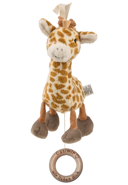 Sterntaler Giraffe Kaya Mini-Spieluhr mit lasergraviertem Holzring