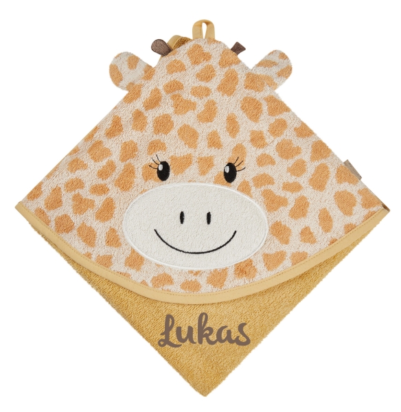 Sterntaler Kapuzenbadetuch 100x100 cm Giraffe Kaya mit Namen bestickt